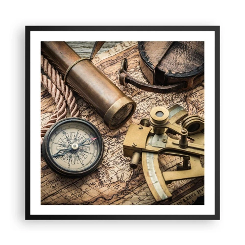 Affisch i svart ram - Sätt ut kursen - 60x60 cm