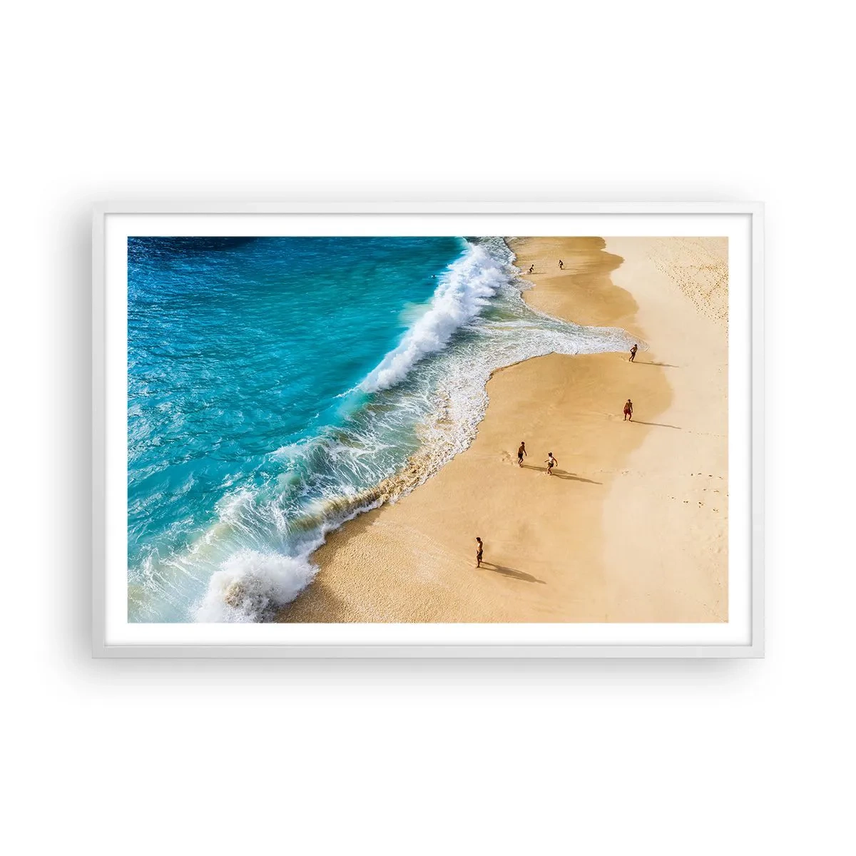 Affisch i vit ram - Och sedan solen, stranden... - 91x61 cm
