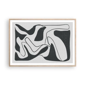 Affisch i ram av ljusek - Abstrakt lek i en labyrint - 100x70 cm