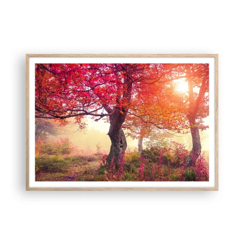 Affisch i ram av ljusek - Våldsam blommande - 100x70 cm