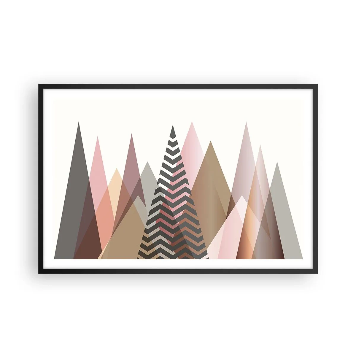 Affisch i svart ram - Utsikt över pyramider - 91x61 cm
