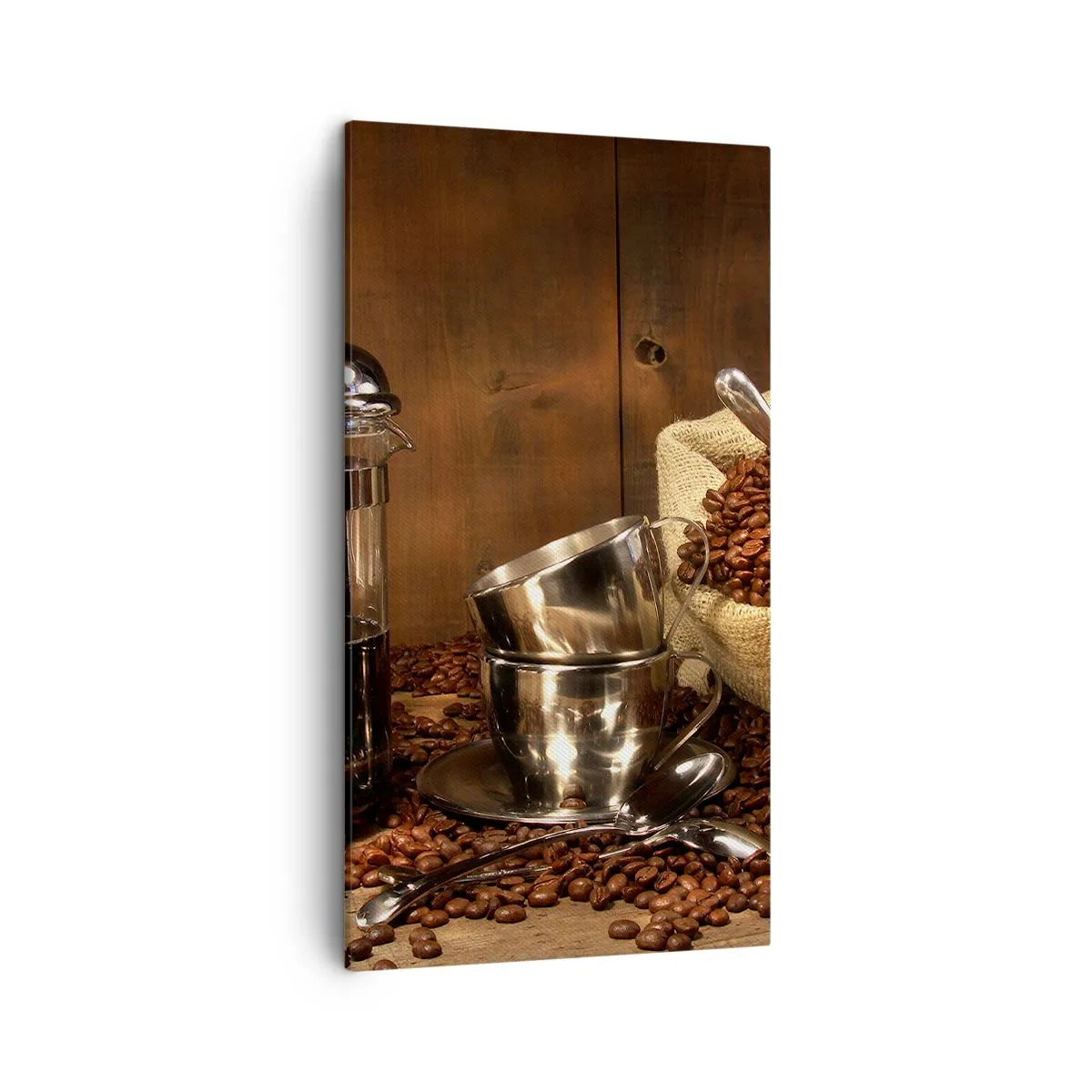 Canvastavla - Bild på duk - Kaffets charm - arom och smak - 45x80 cm