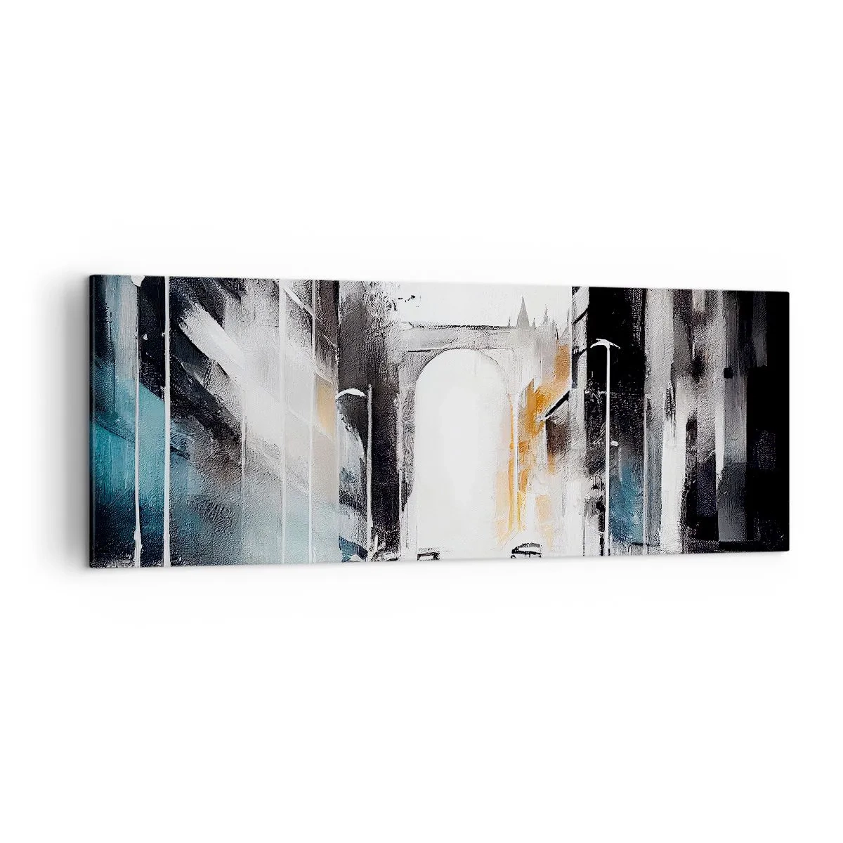 Canvastavla - Bild på duk - Stadsstudie: arkitektur och rörelse - 140x50 cm