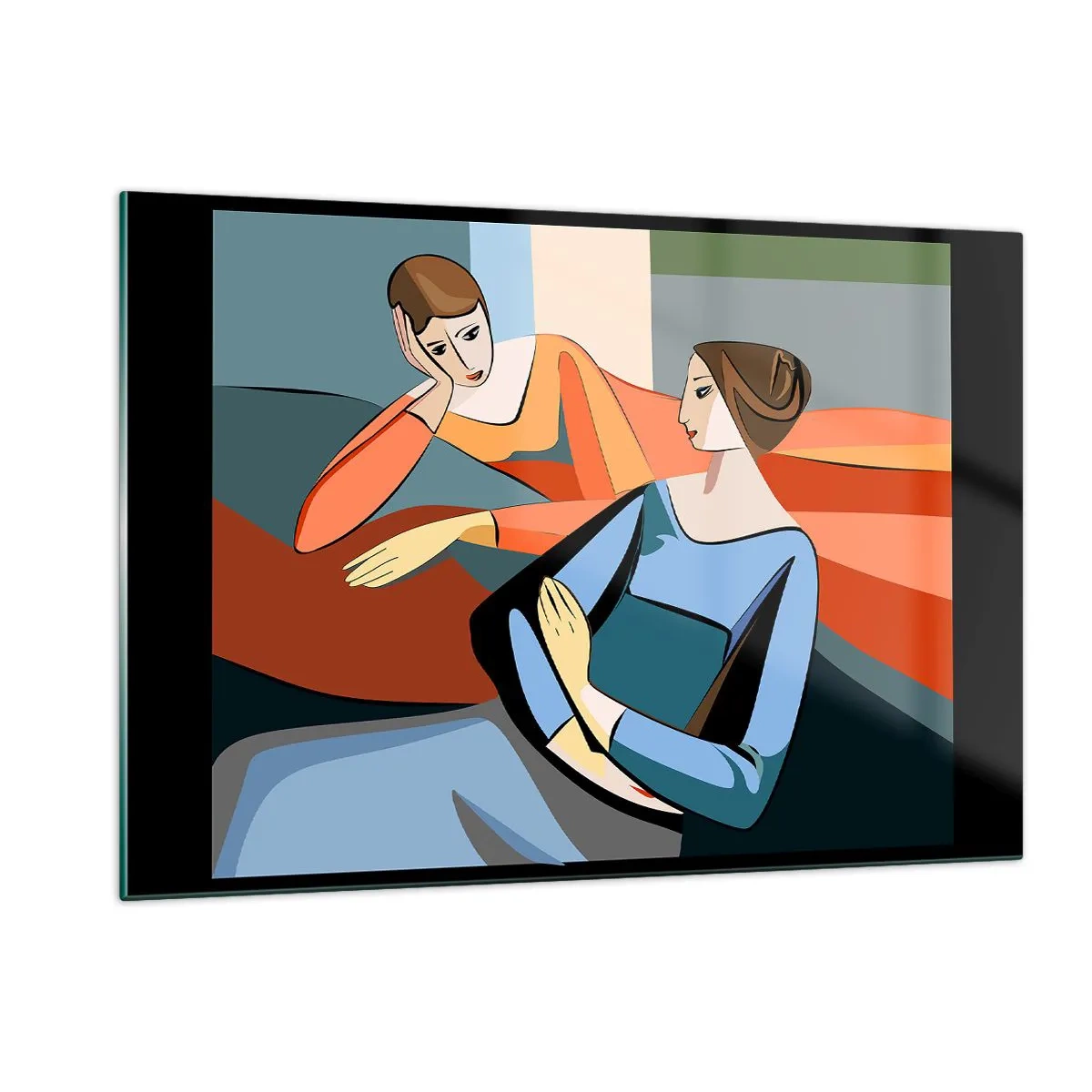 Glastavla - Bild på glas - Ett ögonblick av förtrolighet - 120x80 cm