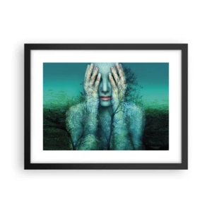 Affisch i svart ram - Doppad i blått - 40x30 cm