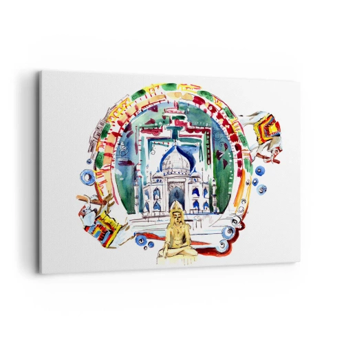 Canvastavla - Bild på duk - Indiska världsbalansen - 120x80 cm