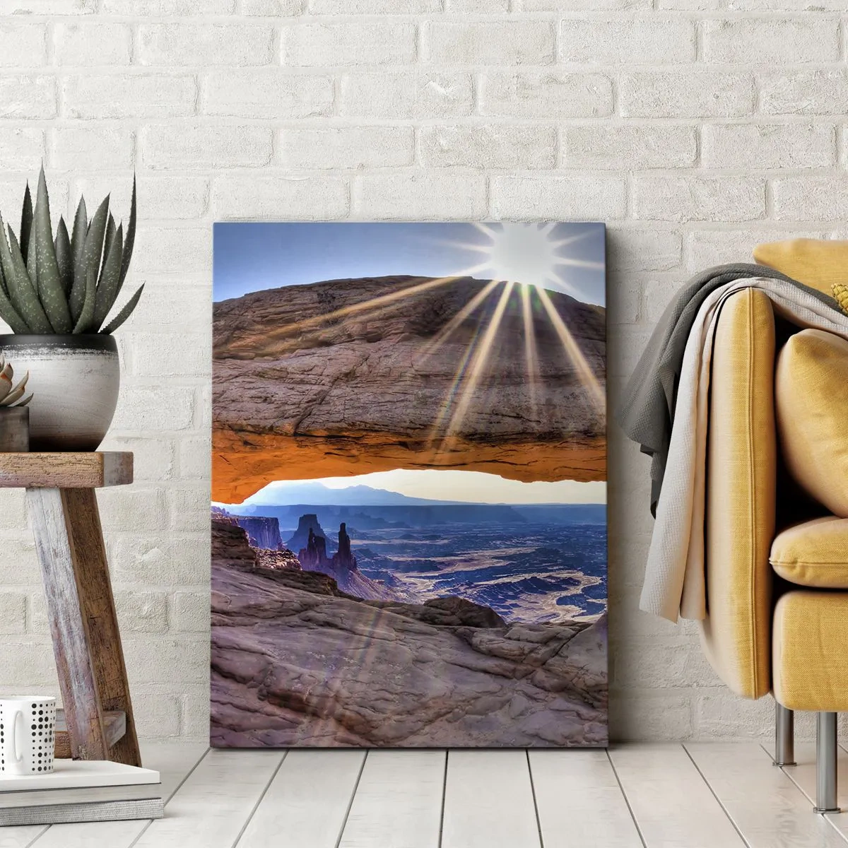 Canvastavla - Bild på duk - Genom bergsporten - 50x70 cm