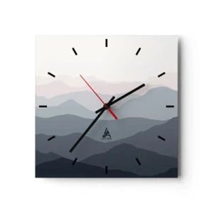 Väggklocka - Klocka på glas - Fjällens vågor - 30x30 cm