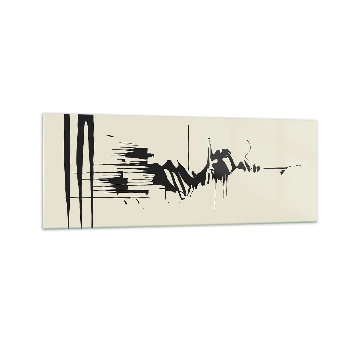 Glastavla - Bild på glas - Skyndsam abstraktion - 140x50 cm