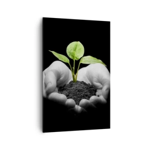 Canvastavla - Bild på duk - Jag älskar naturen och skyddar den - 80x120 cm