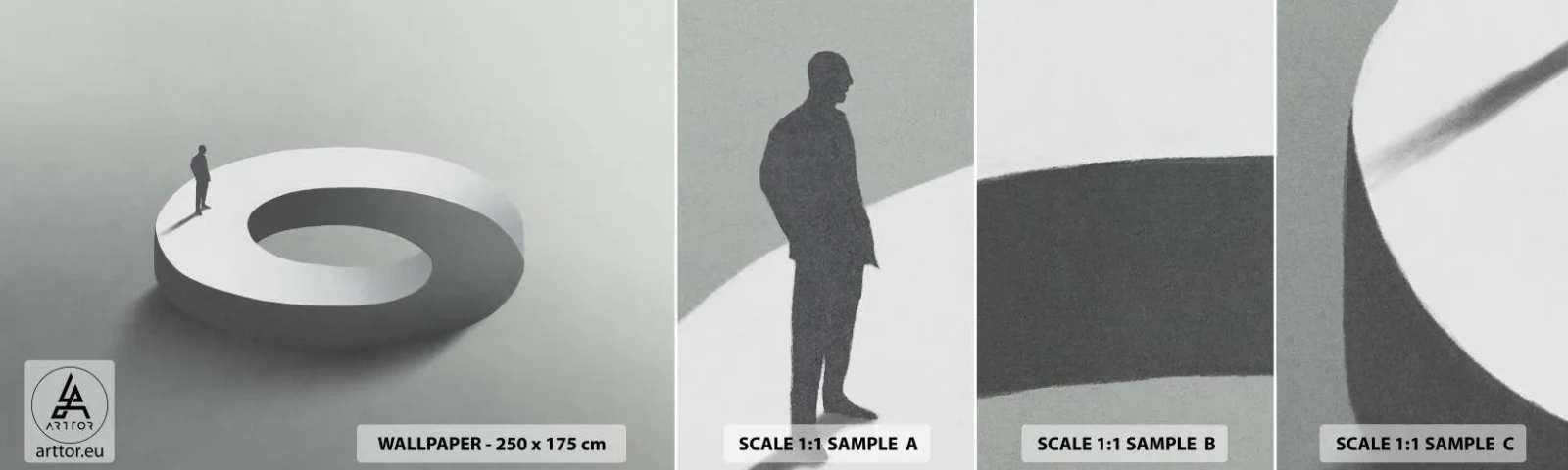 Provbit av självhäftande fototapet Deluxe Sticker - Och försök att vara klok - Man, 3D, Affärsman - 100x30 cm