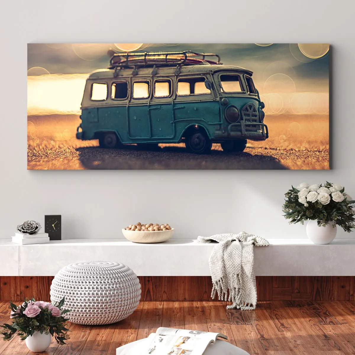 Canvastavla - Bild på duk - Slut på smågudarna: pengar och arbete  - 140x50 cm
