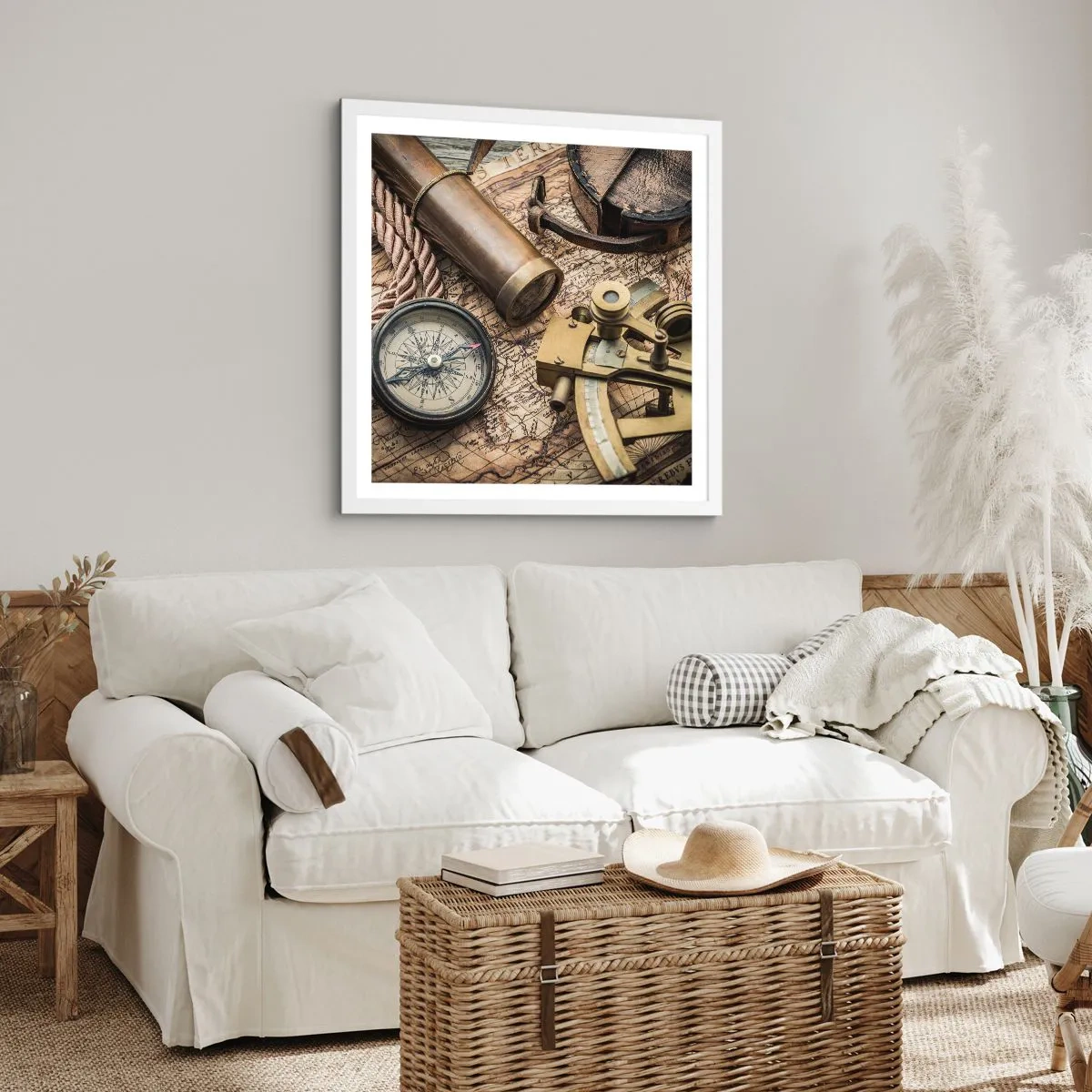 Affisch i vit ram - Sätt ut kursen - 60x60 cm