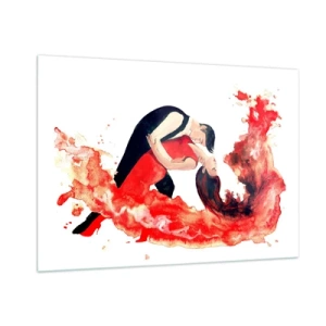 Glastavla - Bild på glas - Tango - den sensuella vågen - 100x70 cm
