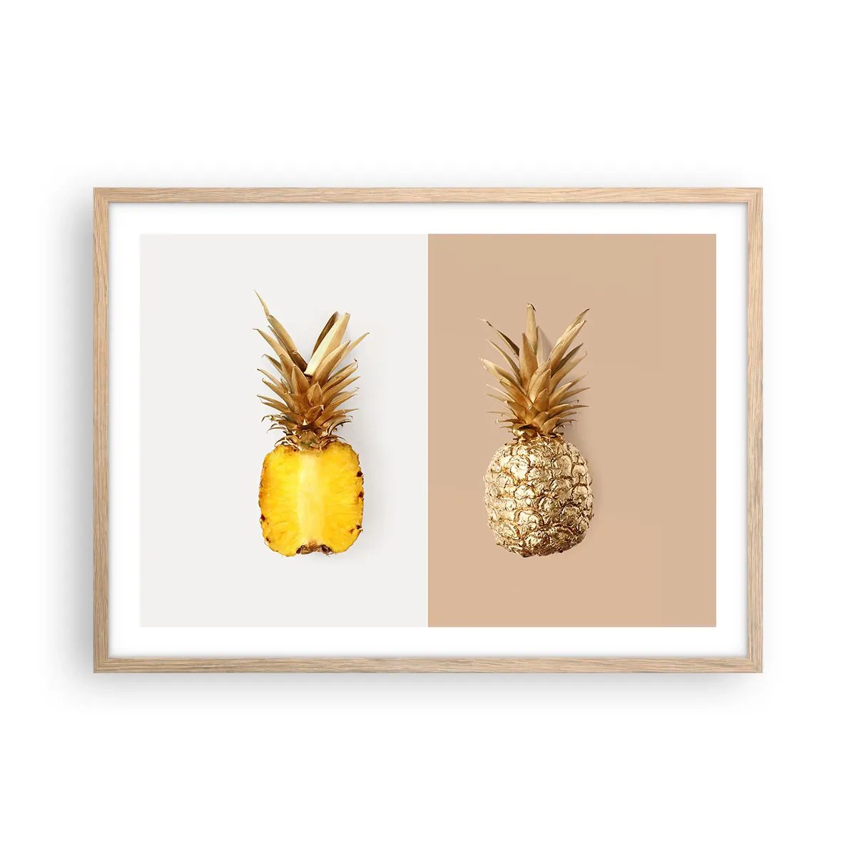 Affisch i ram av ljusek - Ananas för oss - 70x50 cm
