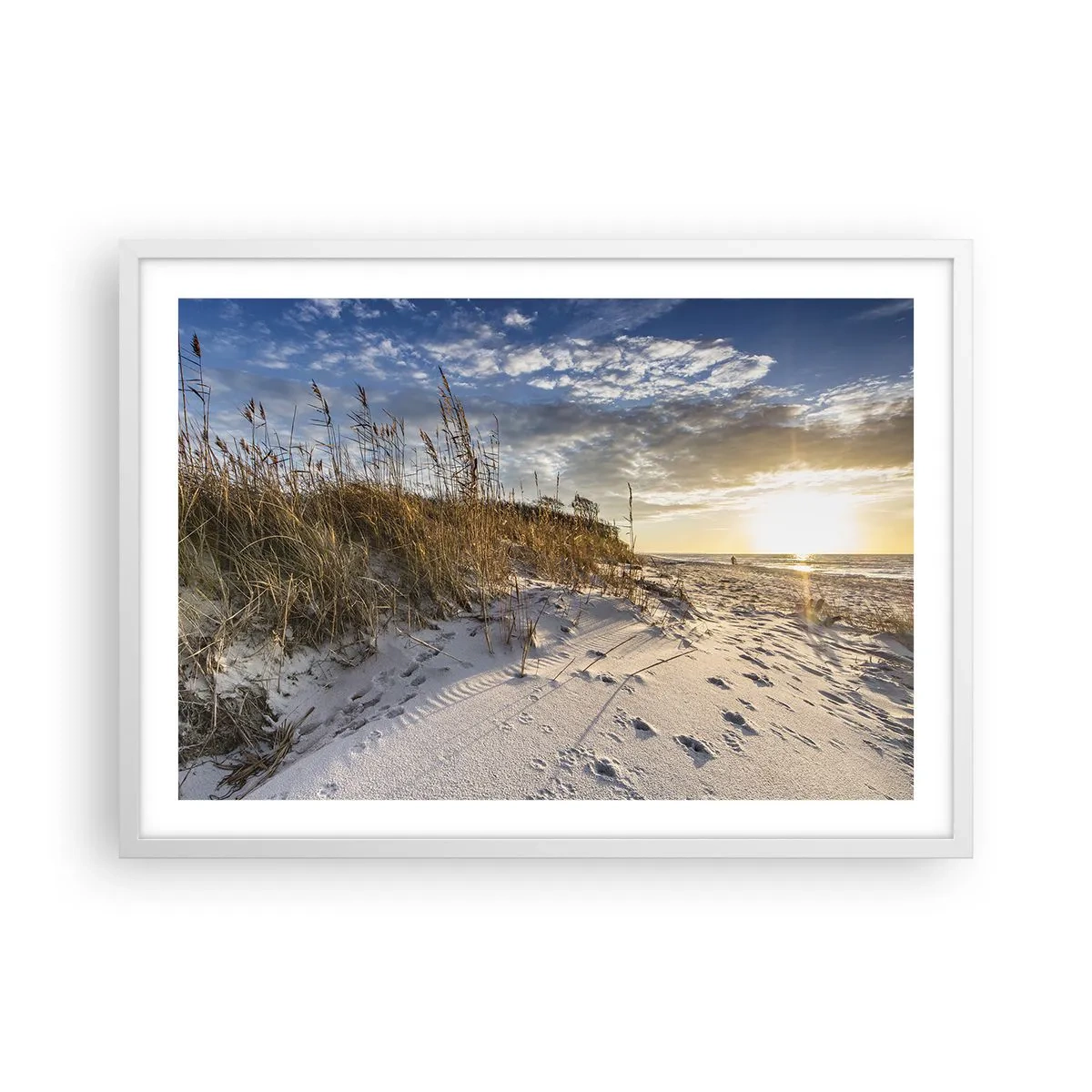 Affisch i vit ram - Inbjudan till promenad - 70x50 cm