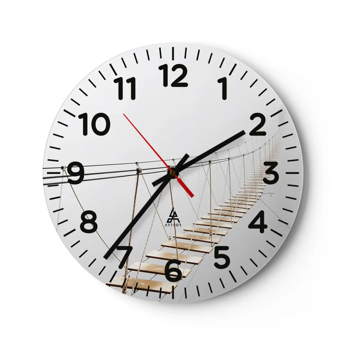 Väggklocka - Klocka på glas - Vart leder den dig? - 40x40 cm