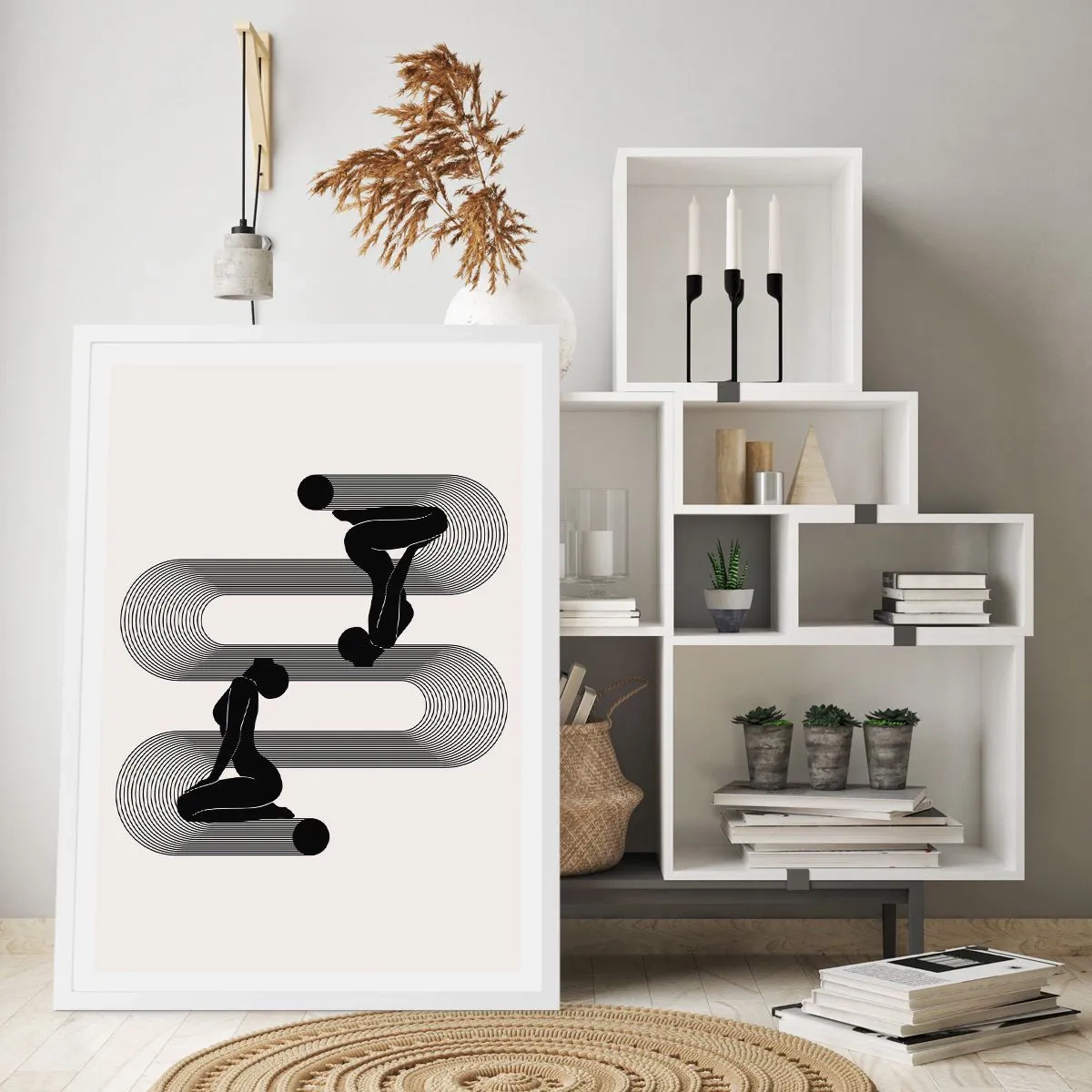 Affisch i vit ram - Sensuell symmetri - 30x40 cm