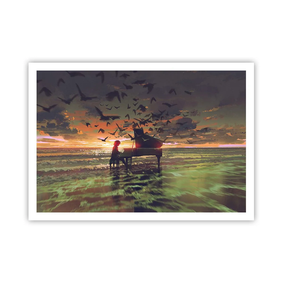Affisch - Konsert för piano och vågor - 100x70 cm