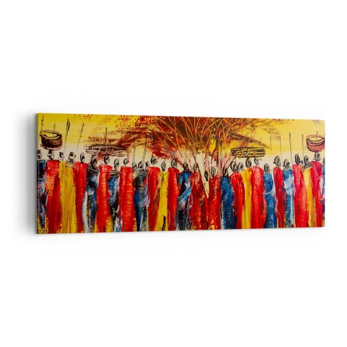 Canvastavla - Bild på duk - Dit, dit, dit de går - 140x50 cm