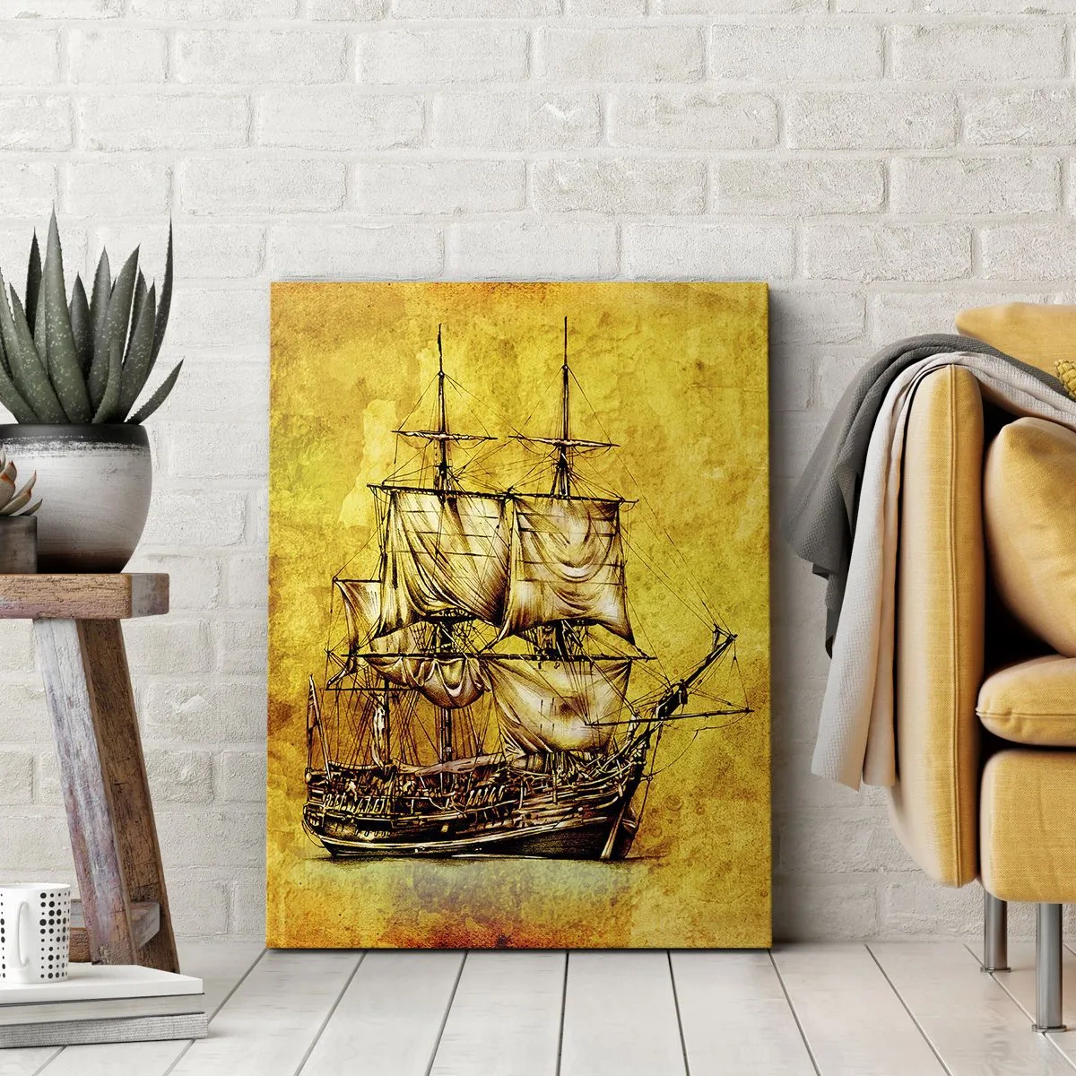 Canvastavla - Bild på duk - Mot Tortuga! - 55x100 cm