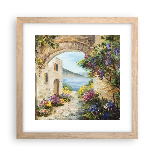 Affisch i ram av ljusek - Kustprovinsens charm - 30x30 cm