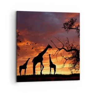 Canvastavla - Bild på duk - Liten middag med de närmaste - 70x70 cm