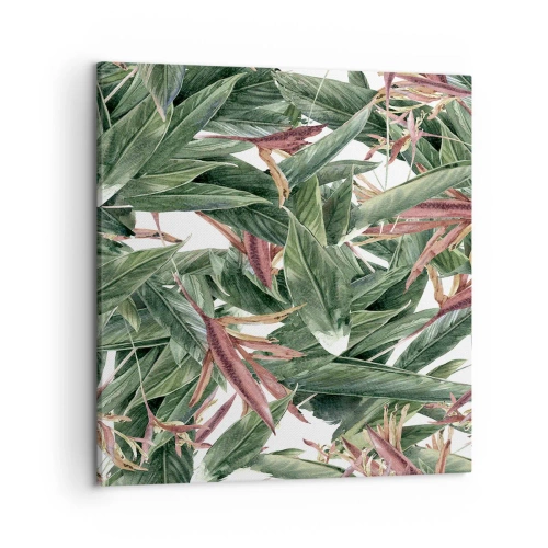 Canvastavla - Bild på duk - Smaragd-lila växter - 50x50 cm