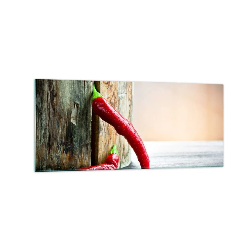 Glastavla - Bild på glas - Red hot chili peppers - 120x50 cm