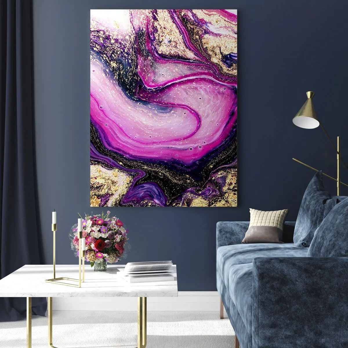 Glastavla - Bild på glas - En stund bakom kulisserna - 50x70 cm