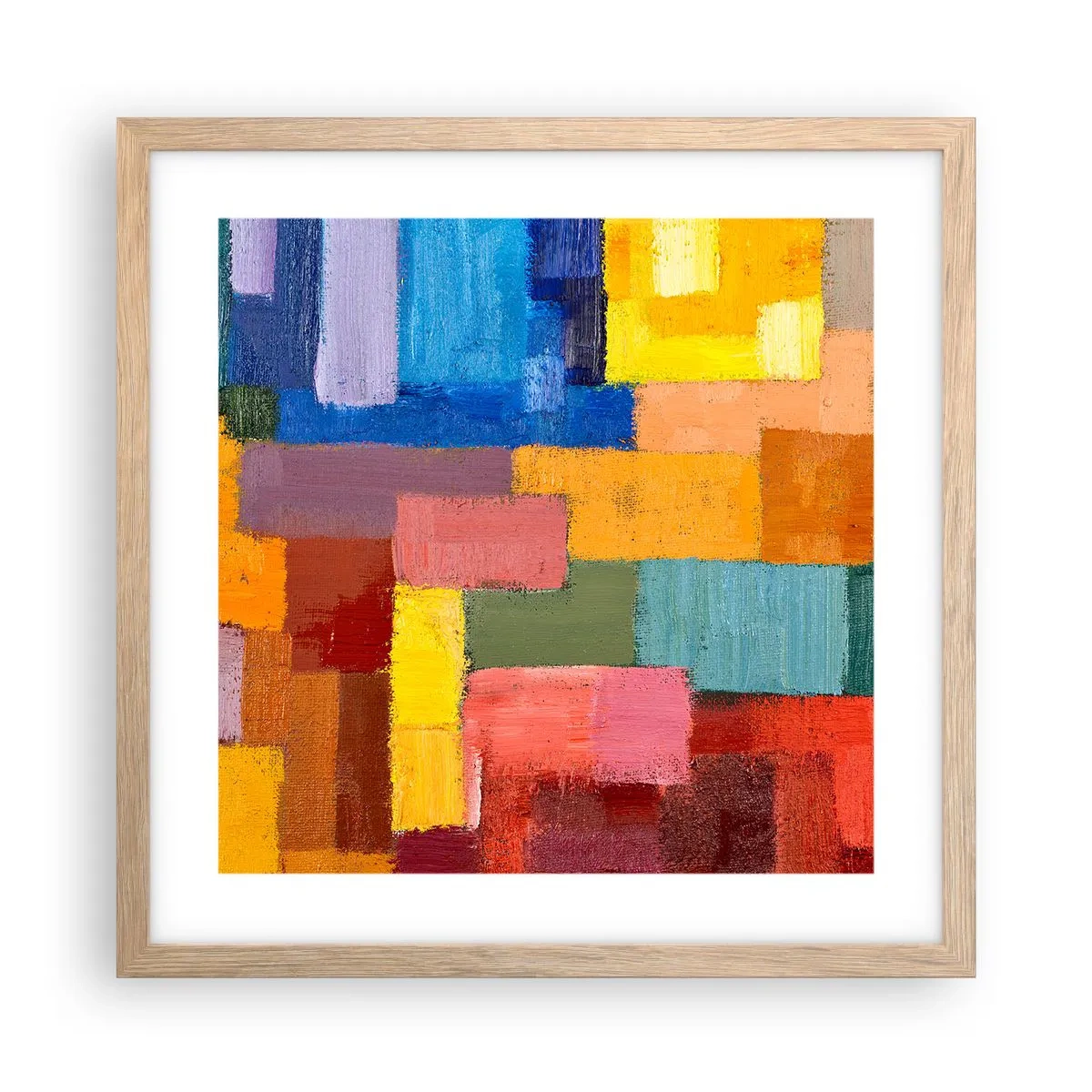 Affisch i ram av ljusek - Alla olika, alla färgglada - 40x40 cm