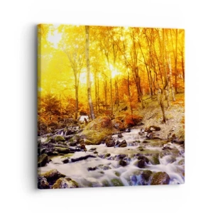 Canvastavla - Bild på duk - Stenar infattade i guld och platina - 30x30 cm