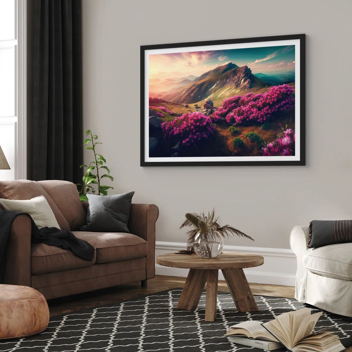 Affisch i svart ram - Sommar i fjällen - 70x50 cm
