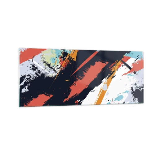 Glastavla - Bild på glas - Dynamisk komposition - 100x40 cm
