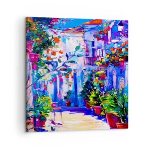 Canvastavla - Bild på duk - Impression - italiensk gränd - 50x50 cm