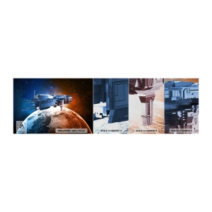 Provbit av fototapet Premium Sand - Uppmärksam åskådare - Kosmos, Rymdskepp, Shuttle - 100x30 cm