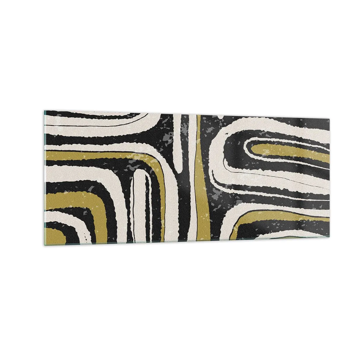 Glastavla - Bild på glas - Komposition: stråk och gränder - 100x40 cm