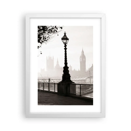 Affisch i vit ram - Morgon i London - 30x40 cm