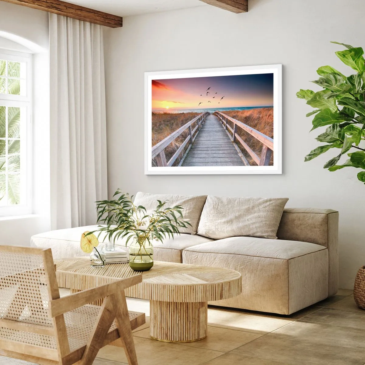 Affisch i vit ram - Startbana - 100x70 cm