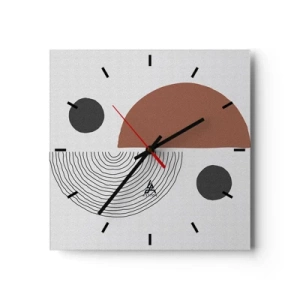 Väggklocka - Klocka på glas - Hjulets perfektion - 30x30 cm