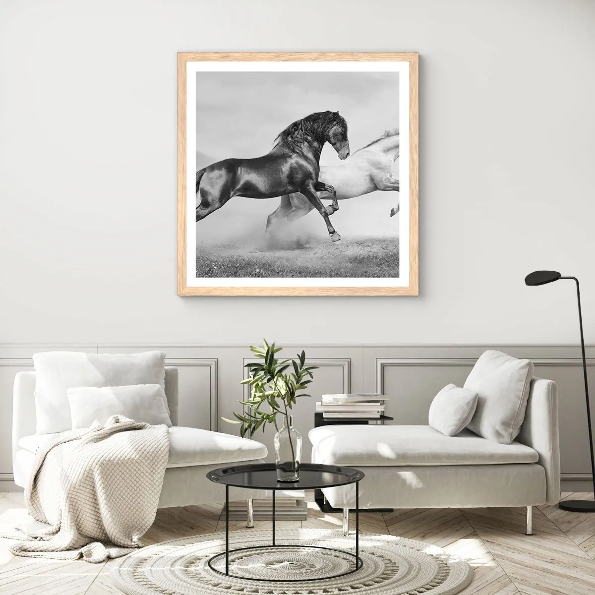 Affisch i ram av ljusek - Änglar och demoner - 40x40 cm