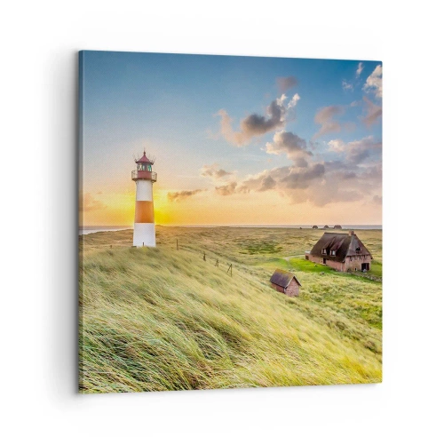 Canvastavla - Bild på duk - Mellan vågorna - 60x60 cm