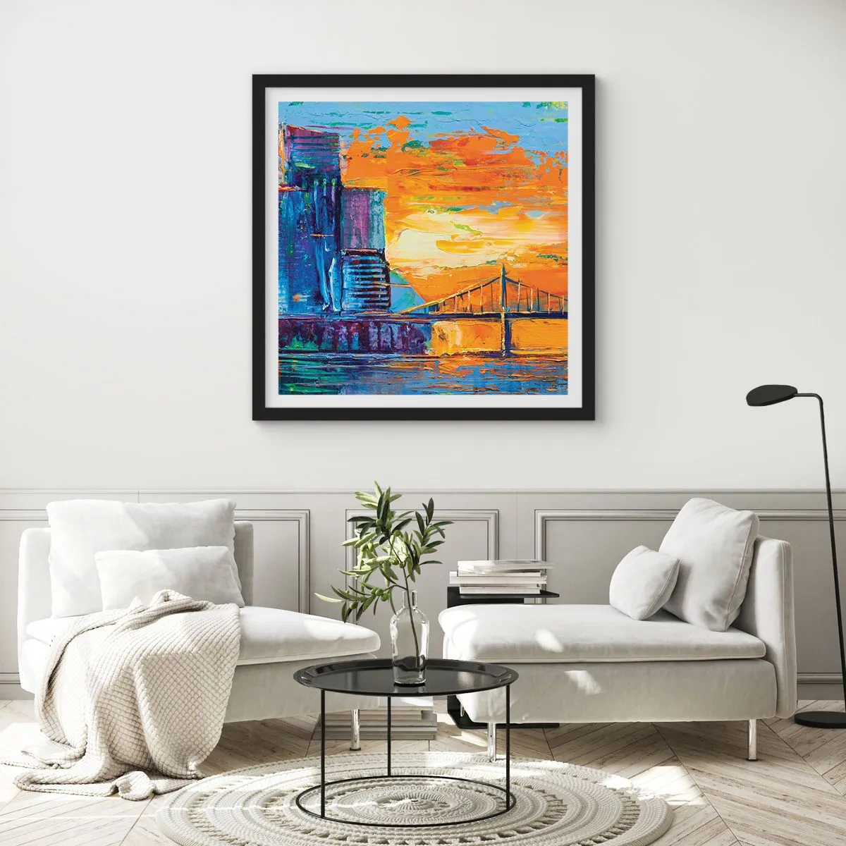 Affisch i svart ram - Kultur och natur - 40x40 cm