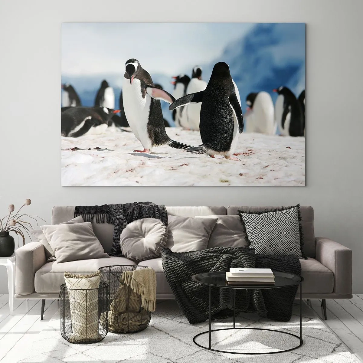 Glastavla - Bild på glas - Dans på snön - 120x80 cm