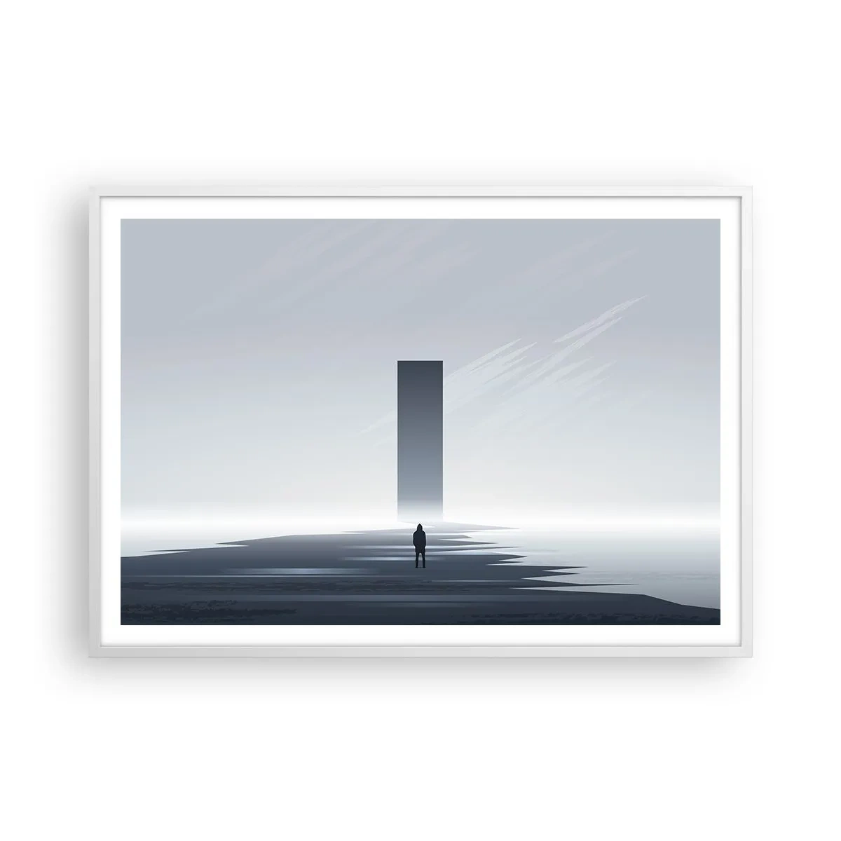 Affisch i vit ram - Möjlighet eller hot? - 100x70 cm