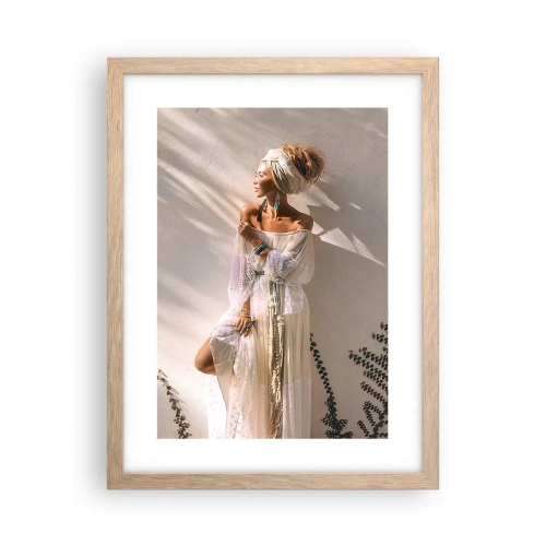 Affisch i ram av ljusek - Solen och flickan - 30x40 cm