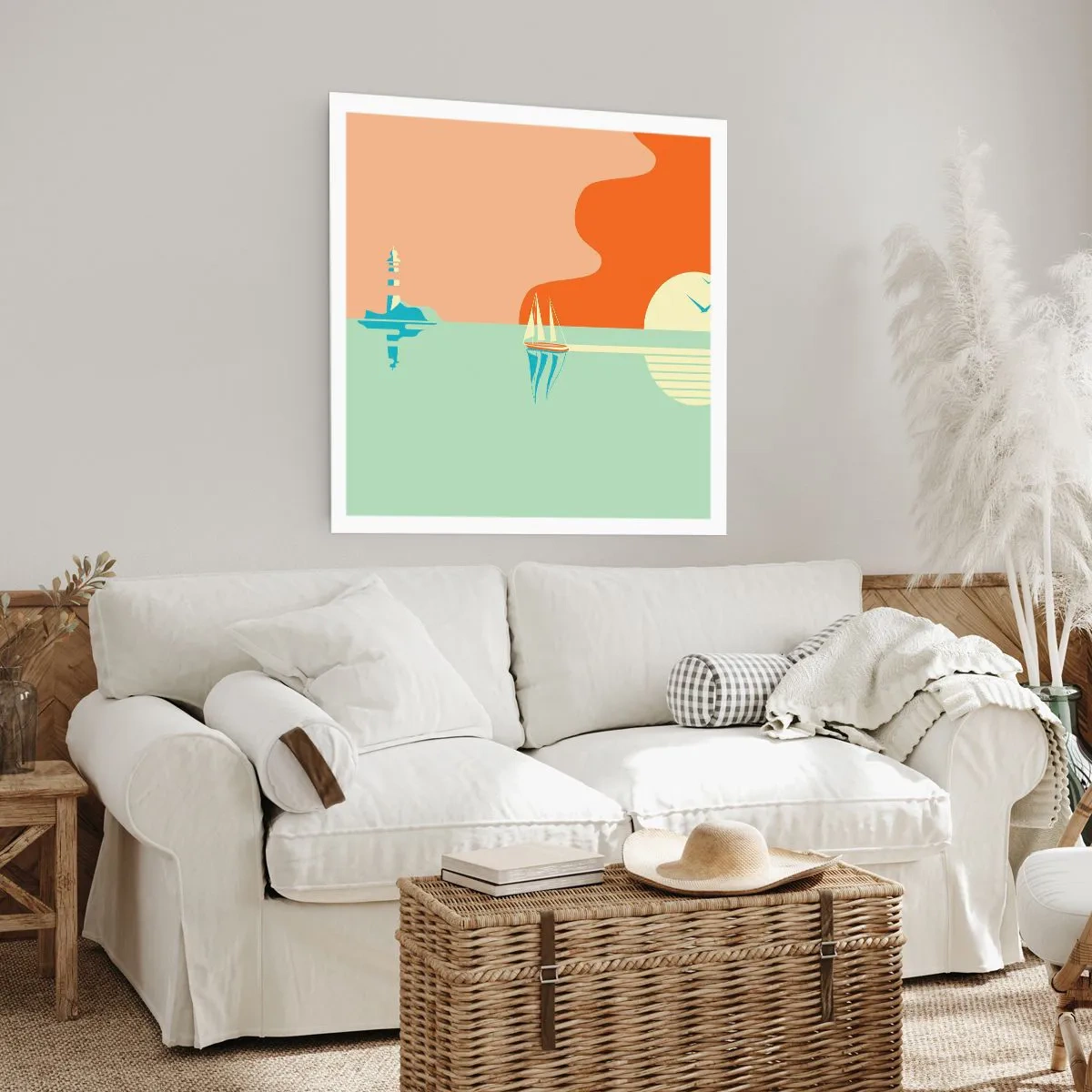 Affisch - Perfekt havslandskap - 60x60 cm