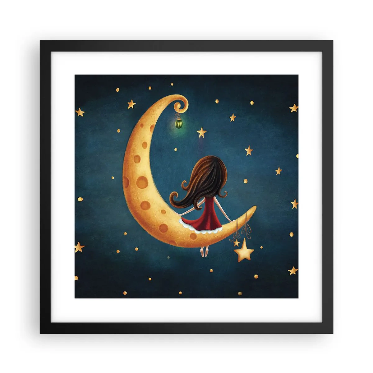 Affisch i svart ram - En gång i tiden... - 40x40 cm