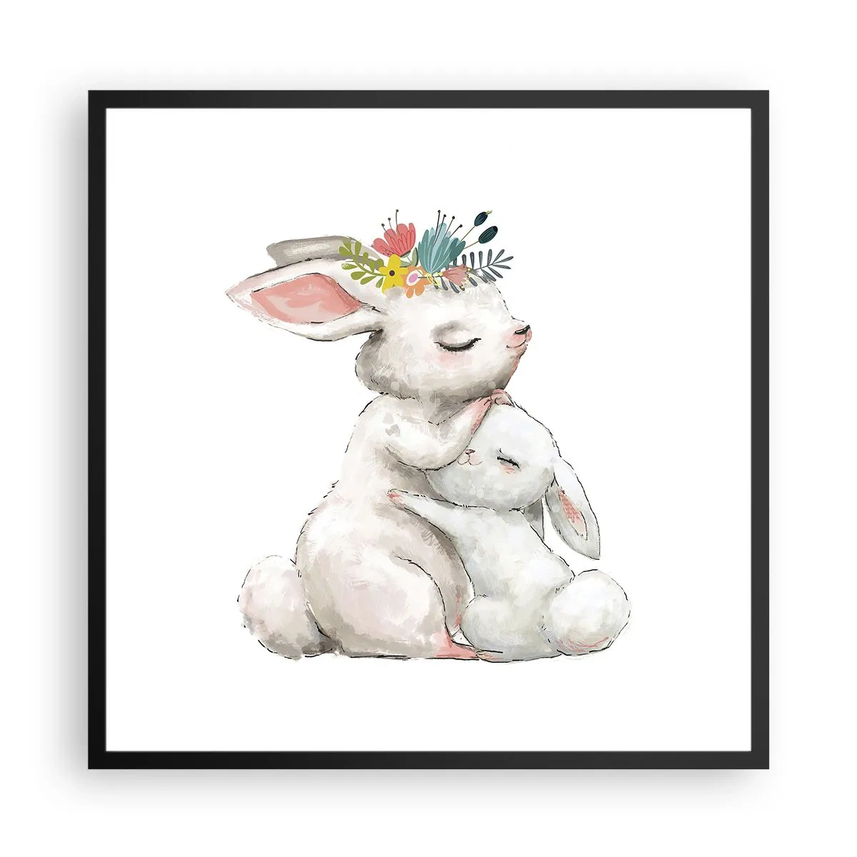 Affisch i svart ram - Alltid bäst hos mamma - 60x60 cm