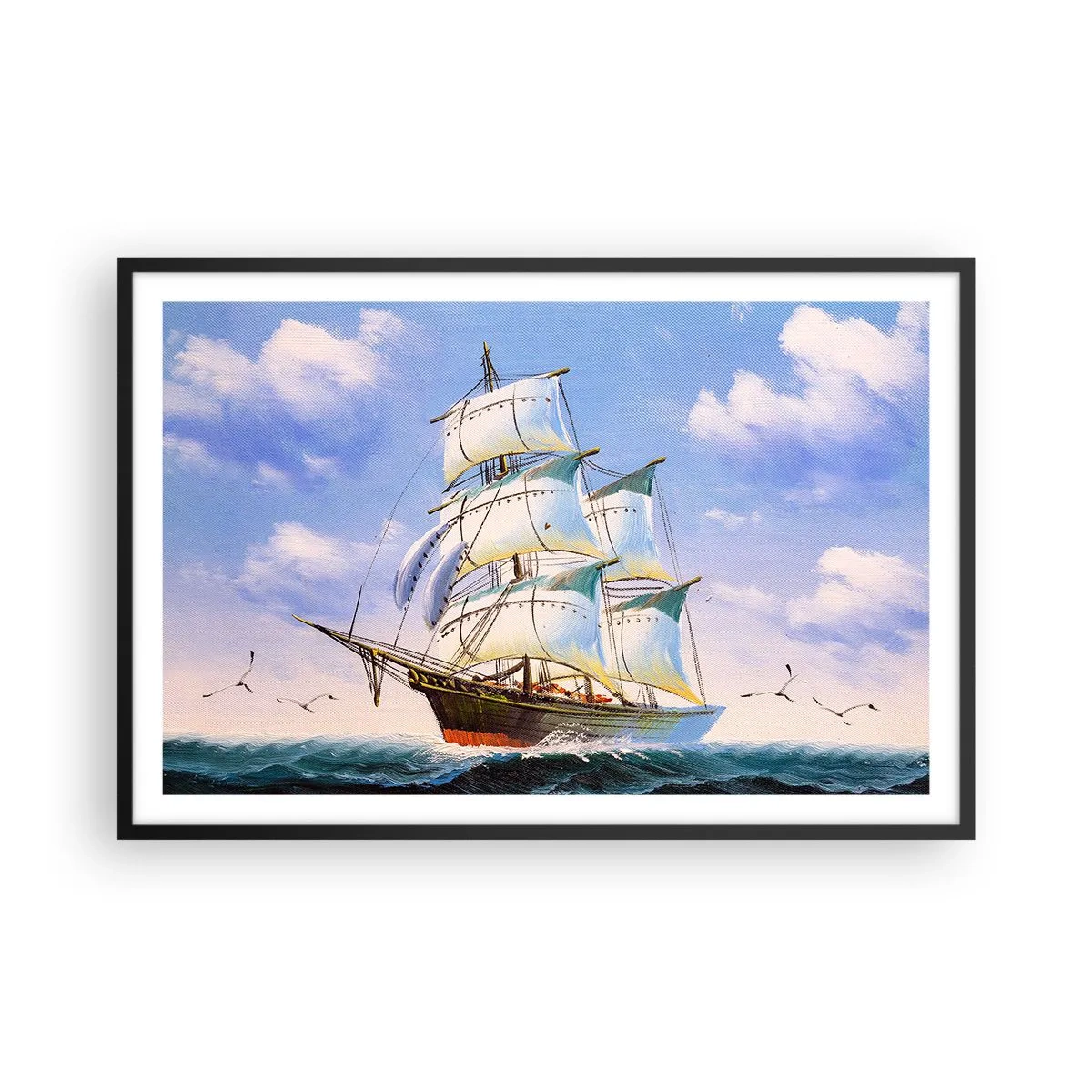 Affisch i svart ram - Stolt med vinden - 91x61 cm